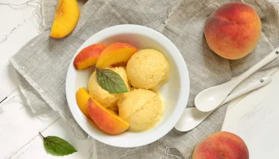 Glace yaourt pêche maison