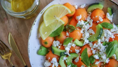 Salade melon concombre feta