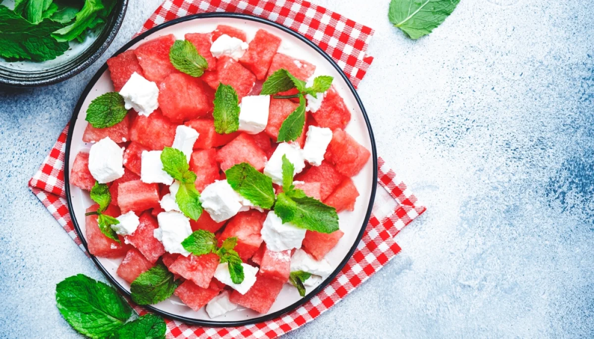 Salade pastèque feta menthe ultra fraîche