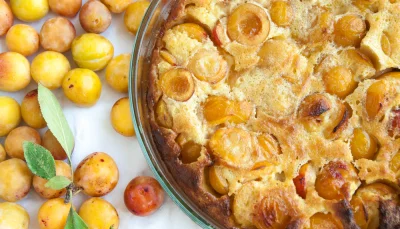 Clafoutis aux mirabelles sans gluten