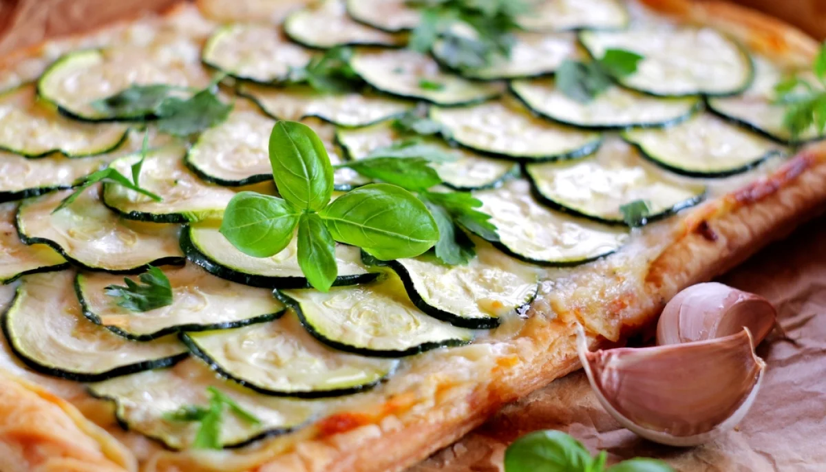 Flammekueche estivale courgette et fromage frais