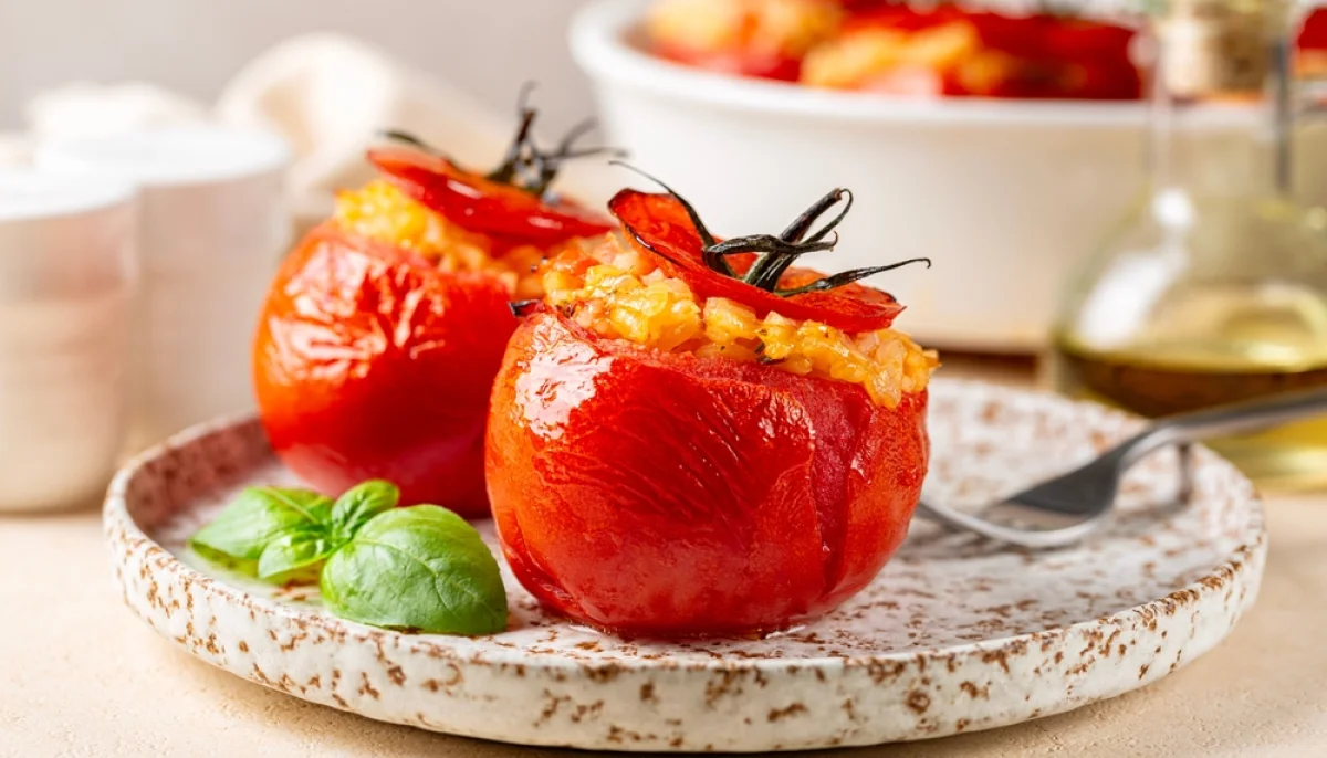 Légumes farcis d'été au riz et aux herbes