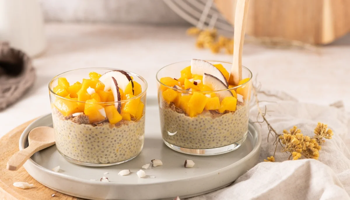 Pudding de chia aux nectarines sans sucre ajouté