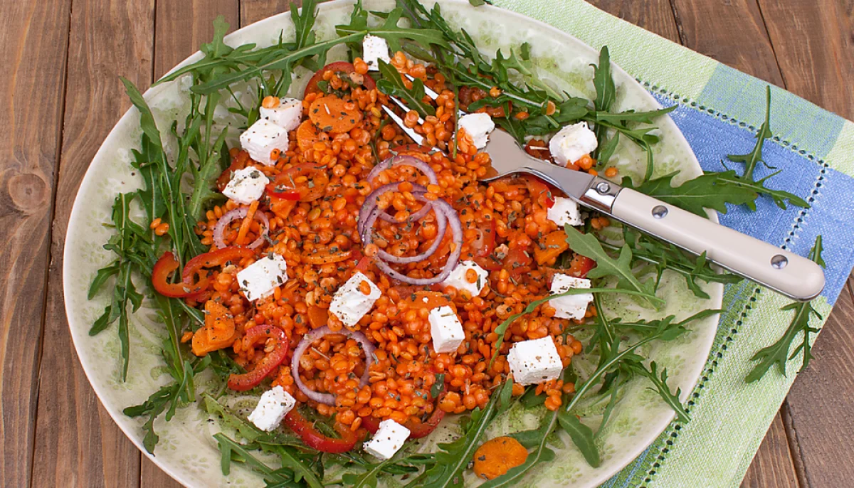 Salade de lentilles corail et feta