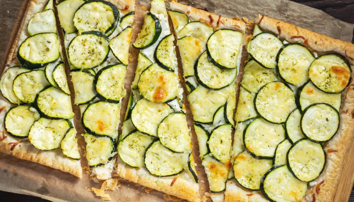 Tarte fine courgette ricotta citron