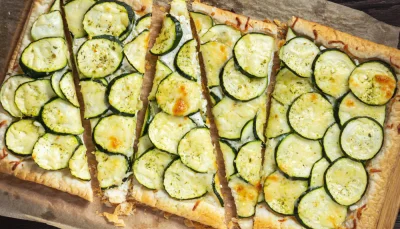 Tarte fine courgette ricotta citron