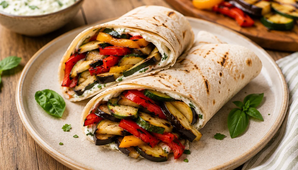 Wraps végétariens aux légumes grillés