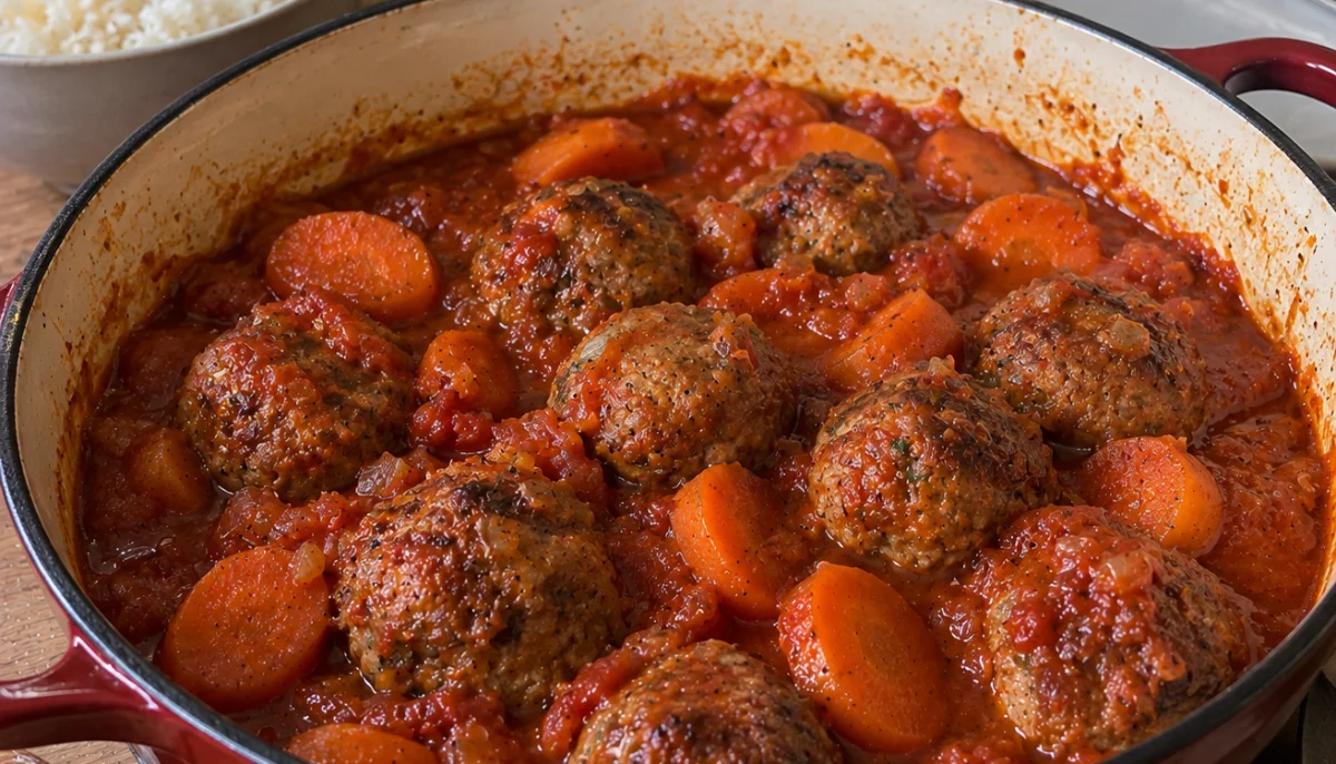 Boulettes de bœuf aux carottes et sauce tomate