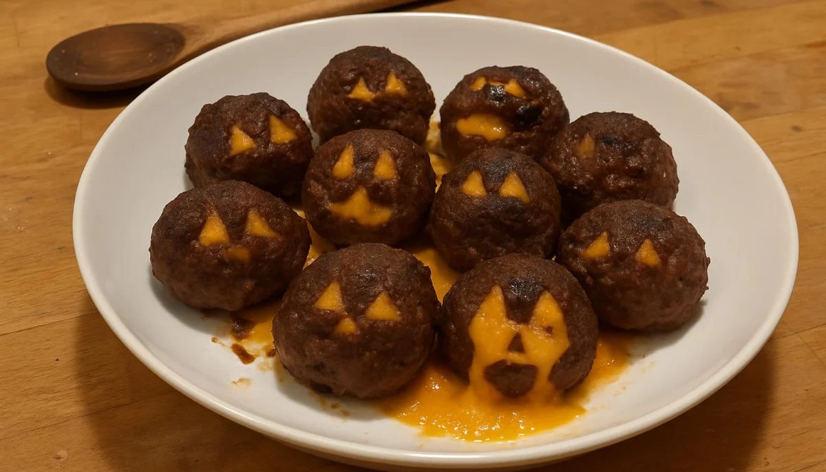 Boulettes de bœuf cœur cheddar spécial halloween