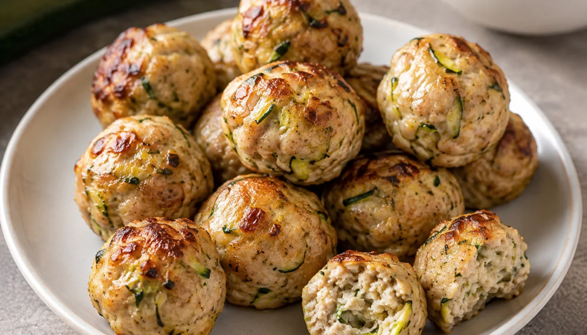 Boulettes de poulet et courgette à l'air fryer