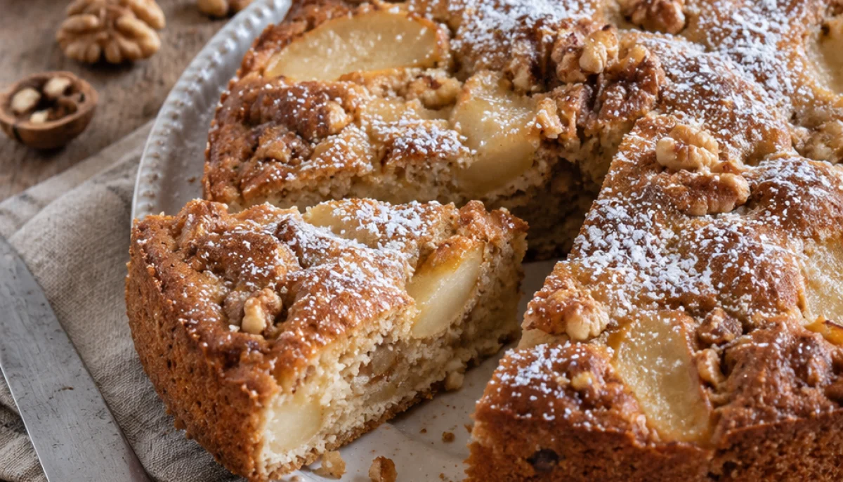 Cake aux poires et noix