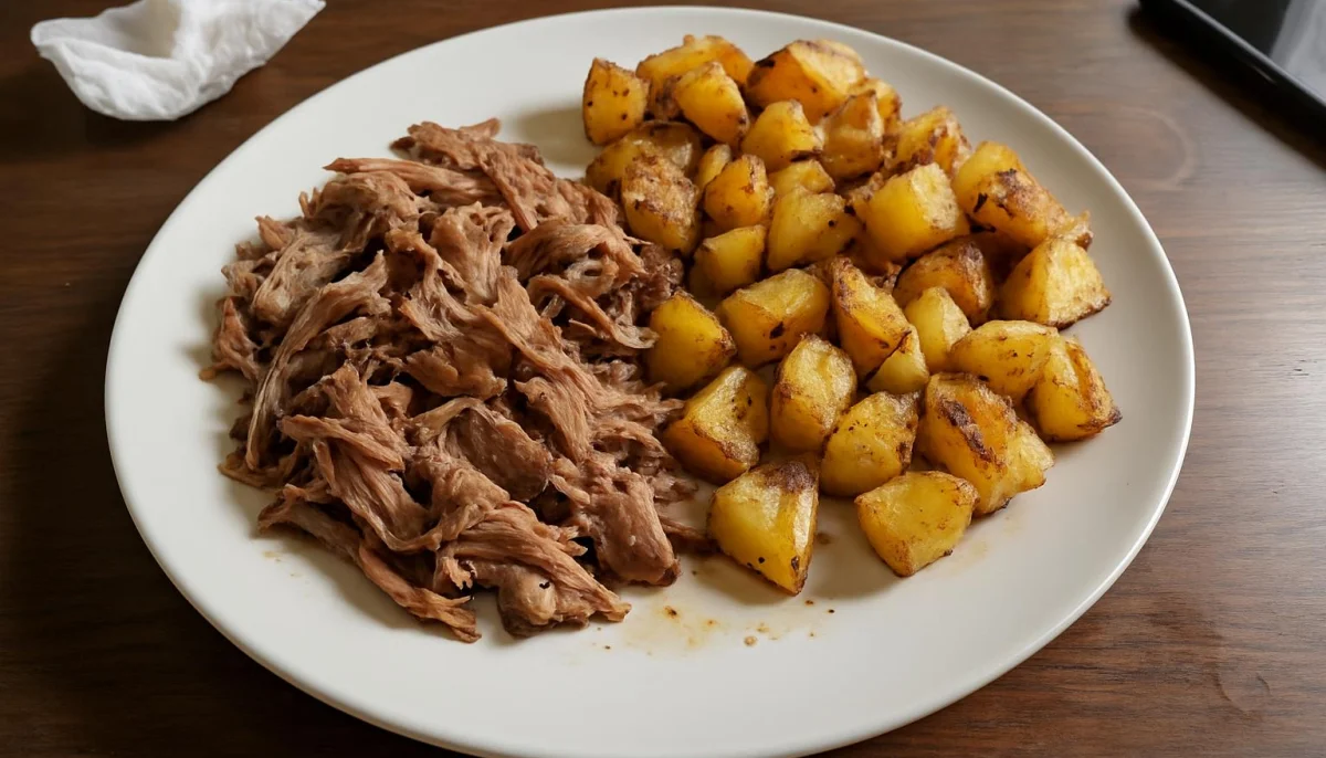 Canard effiloché aux pommes de terre