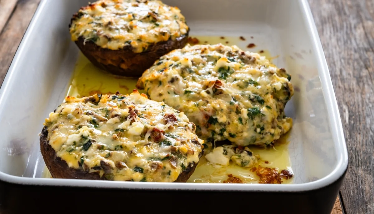 Champignons farcis aux épinards et ricotta