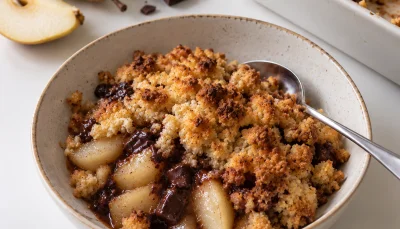 Crumble poire chocolat