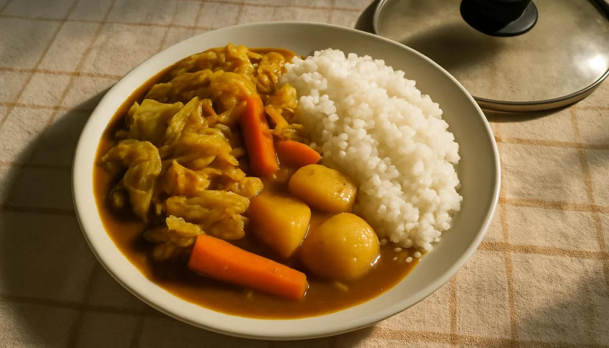 Curry japonais végétarien au chou et carottes