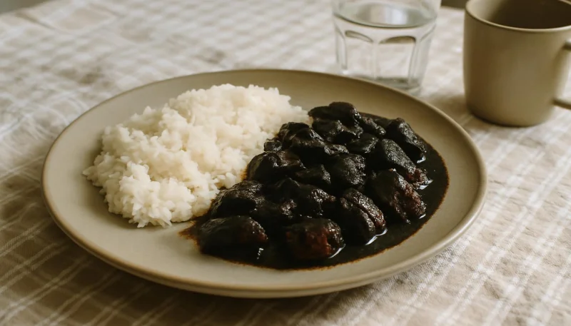 Curry noir de poulet spécial halloween