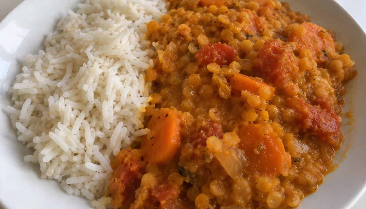 Dahl de lentilles corail aux carottes