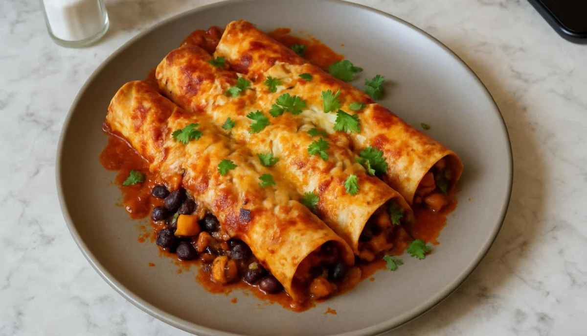 Enchiladas aux haricots noirs et courge