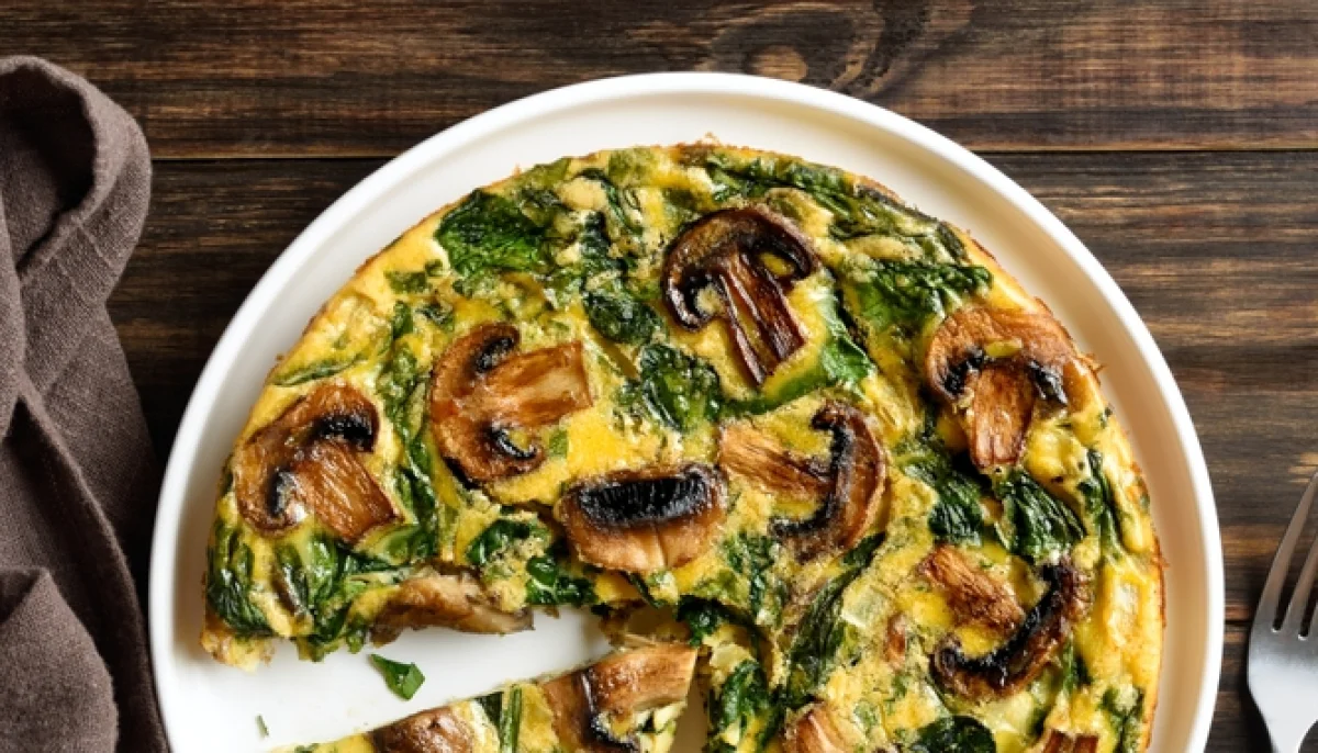 Frittata aux champignons et épinards