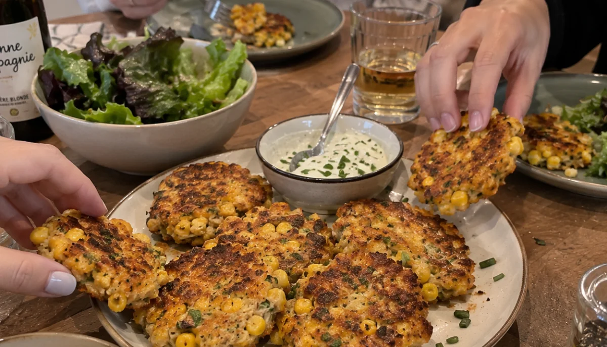 Galettes de maïs au thon et ciboulette