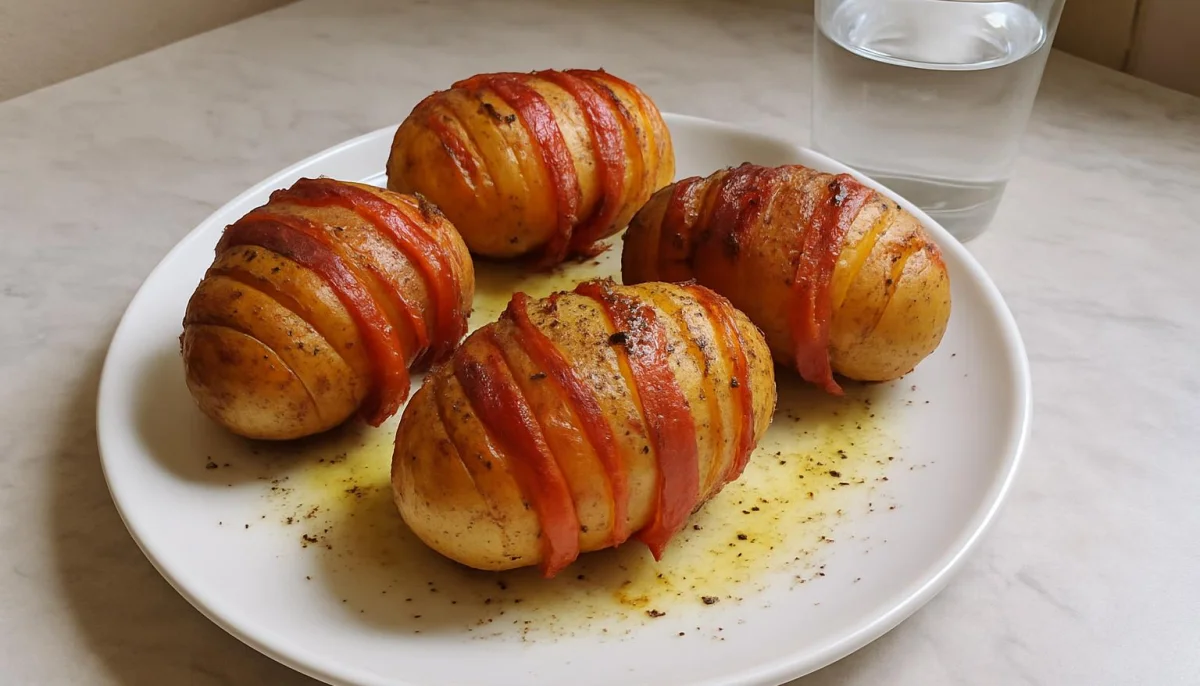 Pommes de terre hasselback au bacon à l’air fryer