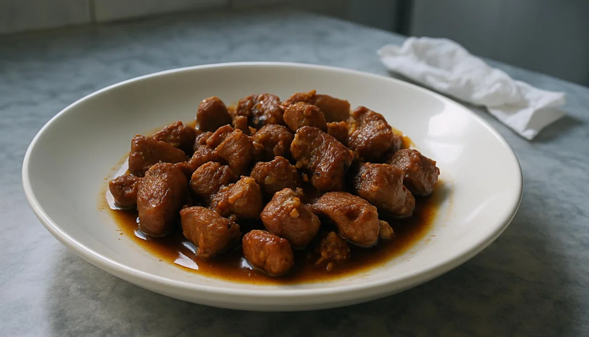 Porc caramélisé au miel et gingembre
