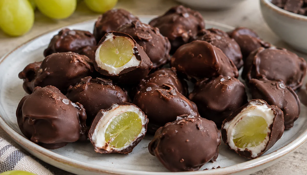 Raisins glacés au yaourt et chocolat