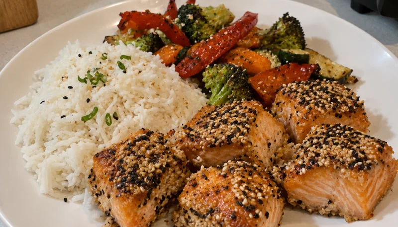 Saumon croustillant au sésame à l'air fryer