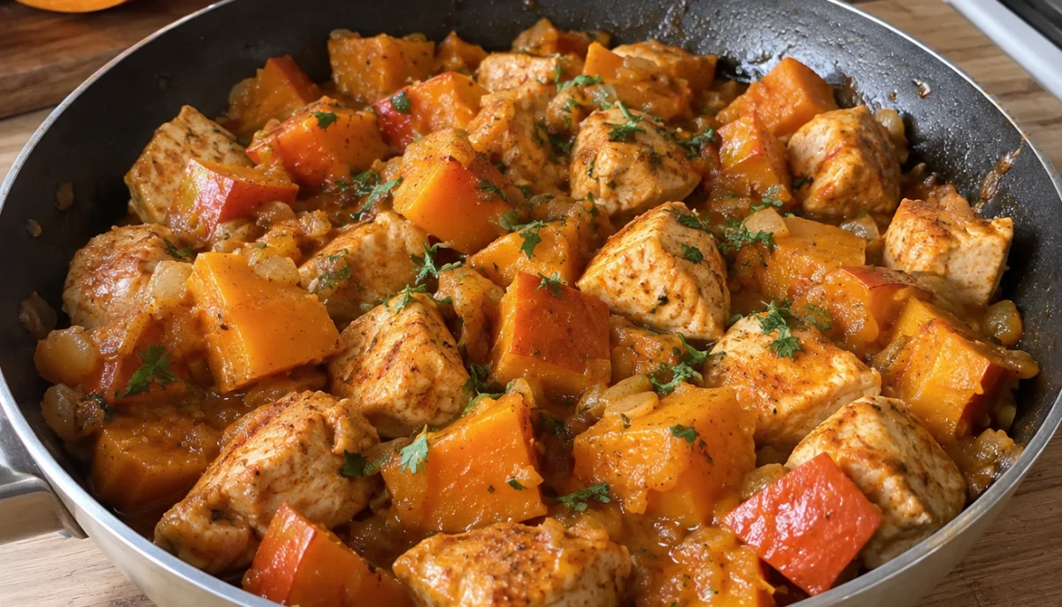 Sauté de dinde au potimarron et paprika