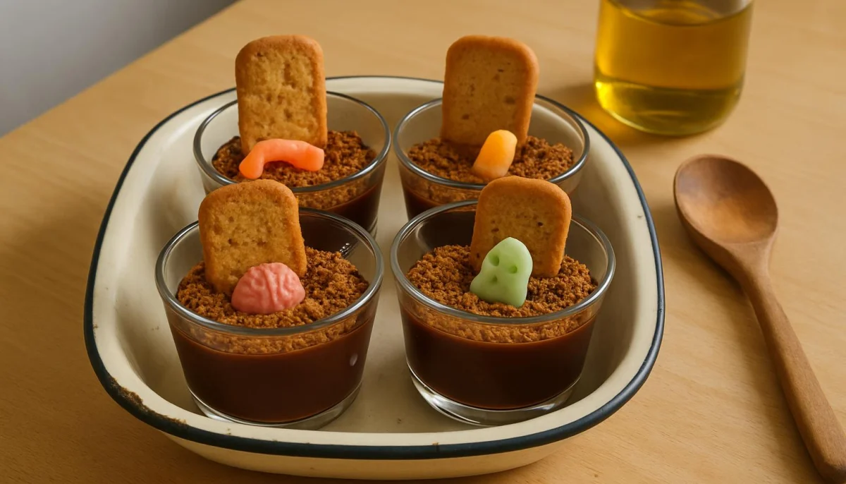 Verrines cimetière chocolat et spéculoos