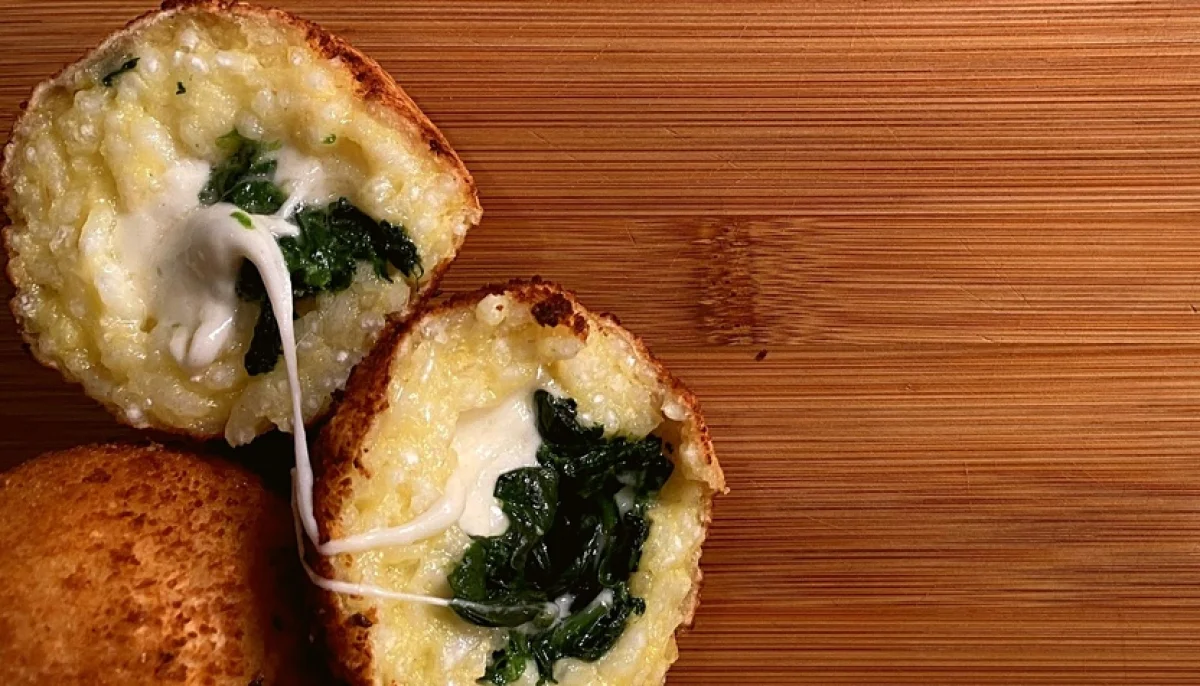 Arancini aux épinards et cœur mozzarella