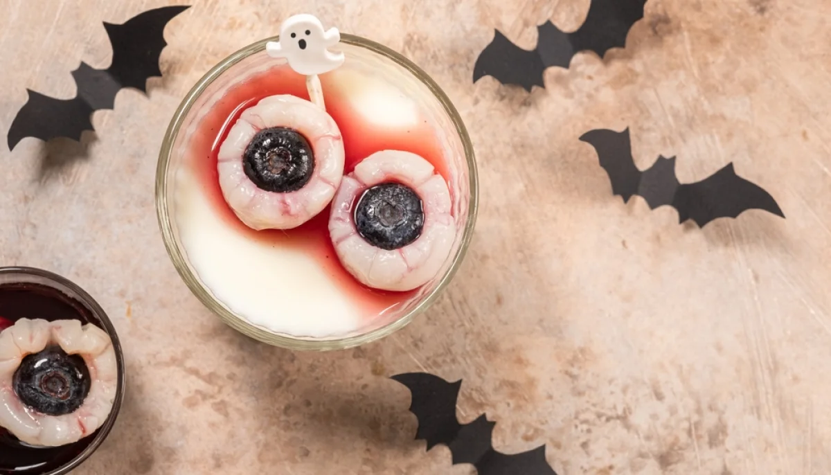 Panna cotta vanille façon Œil d’halloween