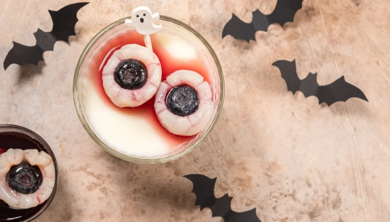 Panna cotta vanille façon Œil d’halloween