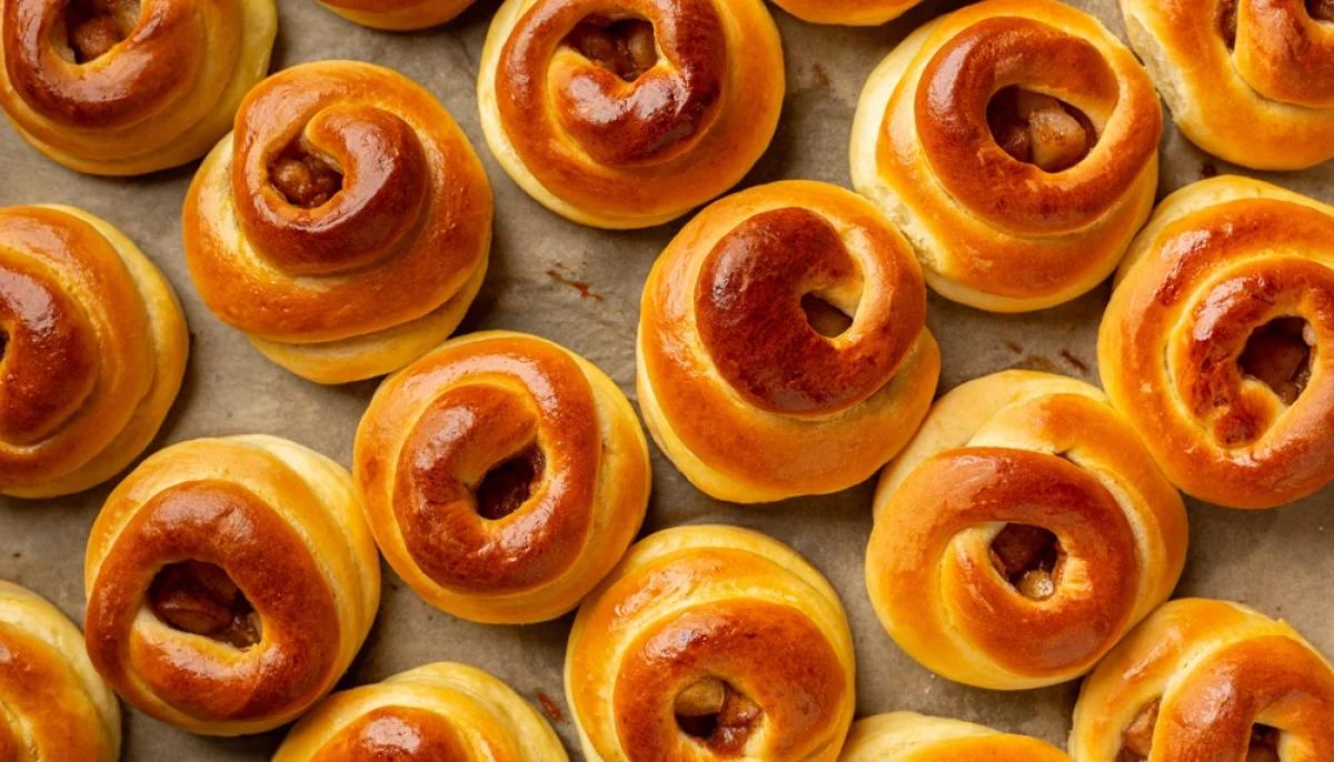 Petits pains briochés pomme-cannelle